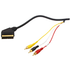 Bulk SCART KABEL - 3x CINCH STECKER MIT SCHALTER
