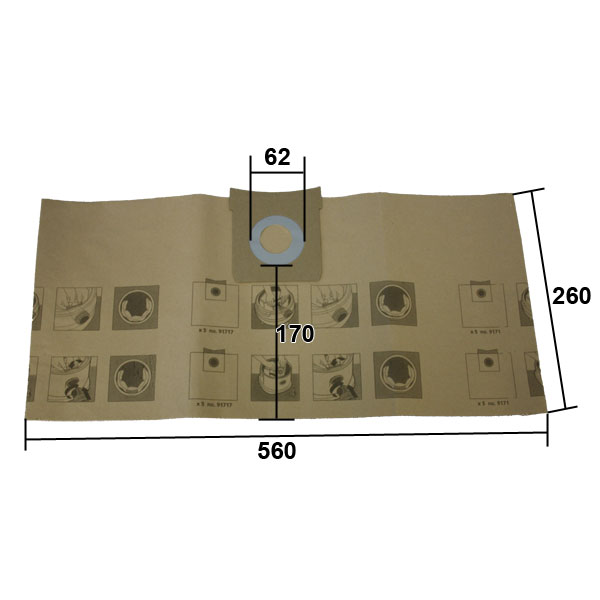 e-1582 Aufnahmedurchmesser = 62mm. Der Ansaugstutzen Ihres Kesselsaugers sollte etwa 60mm messen. Damit der Staubsaugerbeutel den Schmutz ohne Probleme aufnehmen kann, sollte das Längenmaß von Kesselboden bis Unterseite des Ansaugstutzens ca 17cm sein. Andernseits besteht die Möglichkeit des Abrisses an der Pappscheibe (Maß Unterseite des Ansaugstutzens bis zum Boden >17cm) Das Filtervolumen entspricht einem Kesselstaubsauger mit Fassungsvermögen von ca. 20l